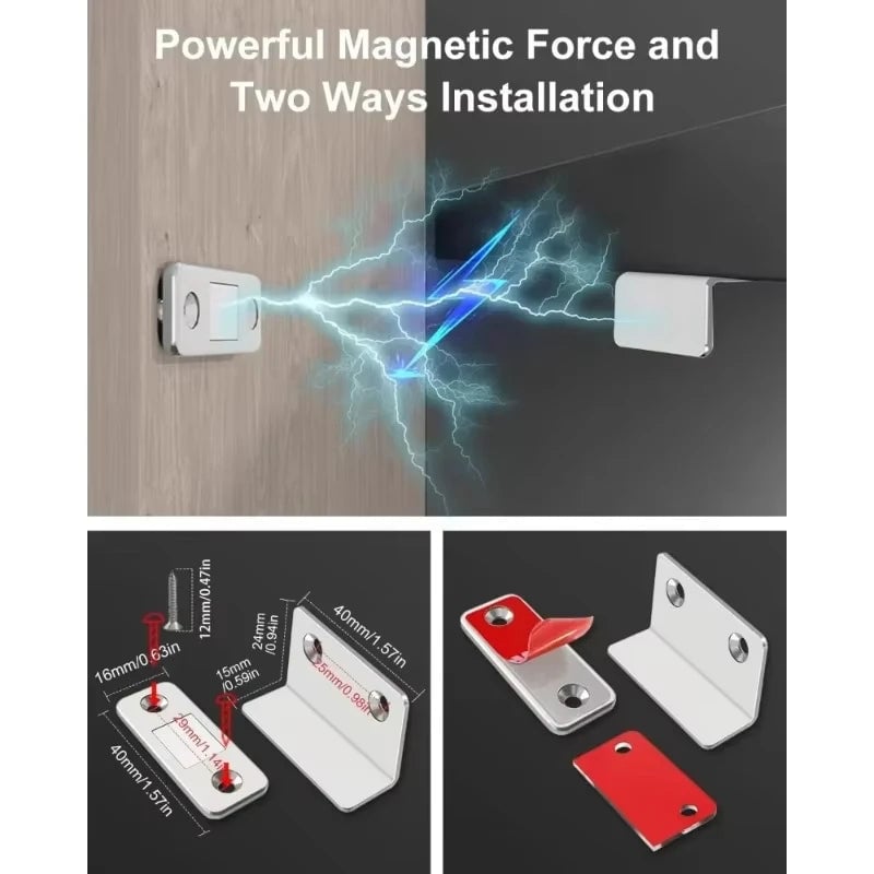 Magnetic Door Catch Latch - Invisible Strong Adhesion Drill-Free
