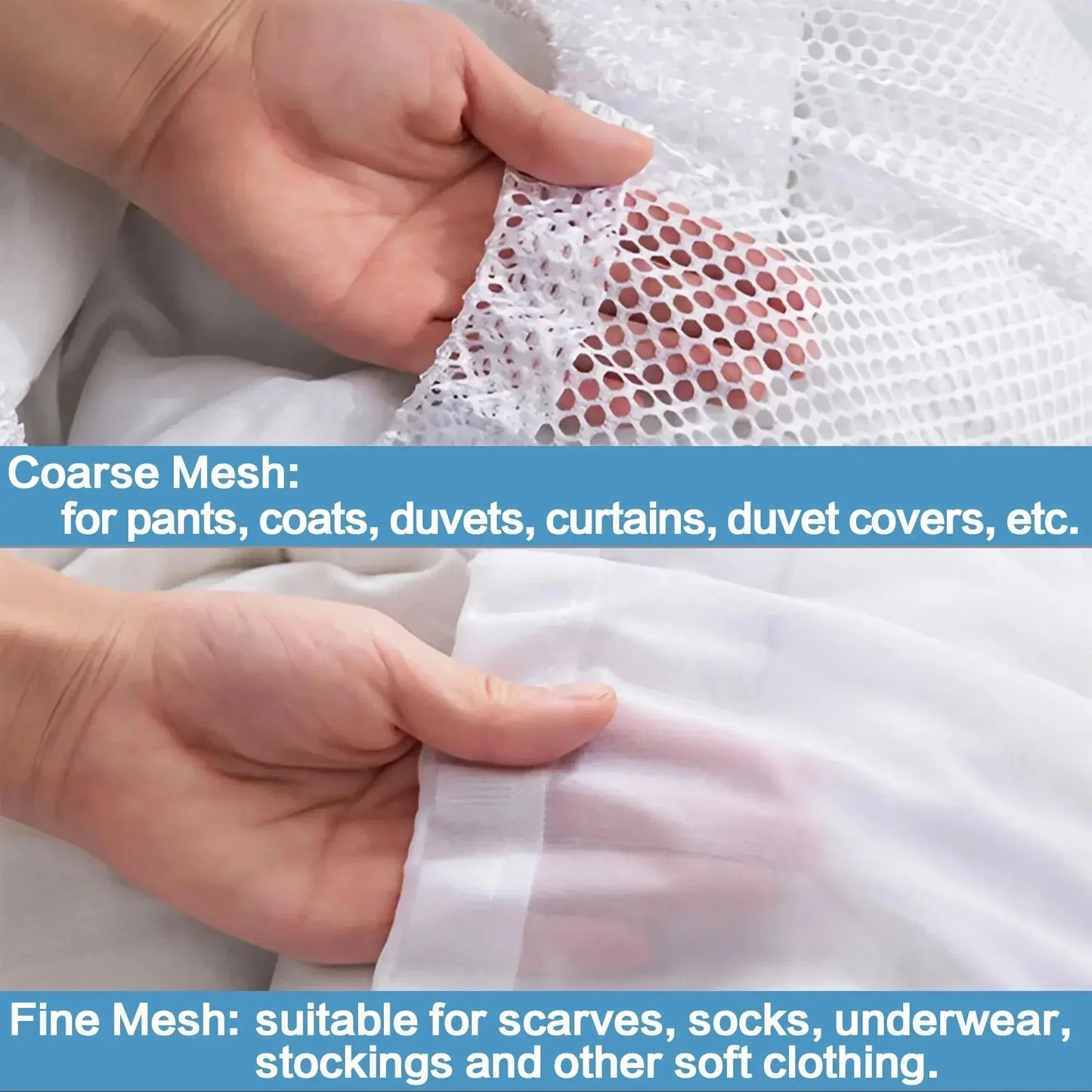 Large Capacity Drawstring Mesh Laundry Bag - 4 Sizes Available