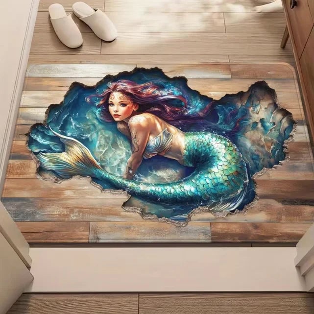 3D Broken Wood Visual Illusion Anti-Slip Door Mat Indoor Outdoor