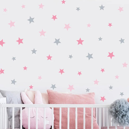 Cartoon Stars Beige Removable Wall Stickers Nursery Kids Baby Decor