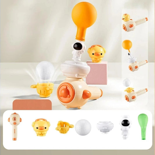 3-in-1 Montessori Blow Pipe Ball Toy - Whistle & Floating Ball Set