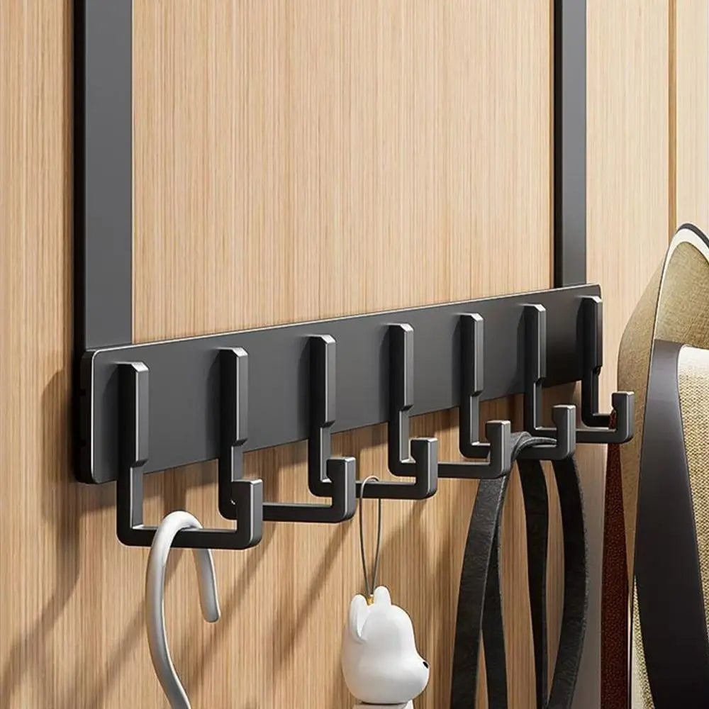 6-Hook Over Door Hanger - Multi-Purpose Clothes Coat Hat Organizer