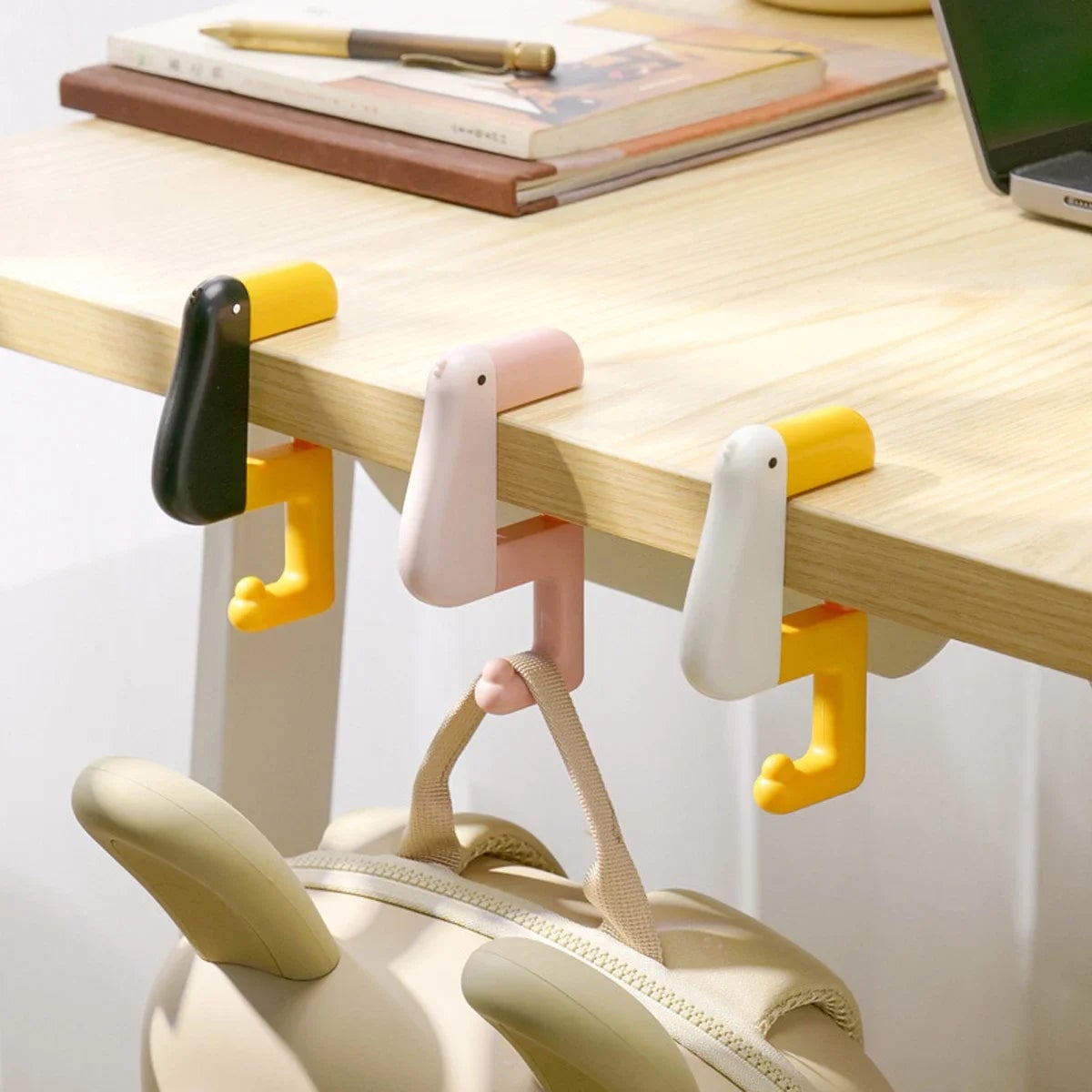 Portable Duck Hook Handbag Hanger - Multi-Surface Table Desk Wall