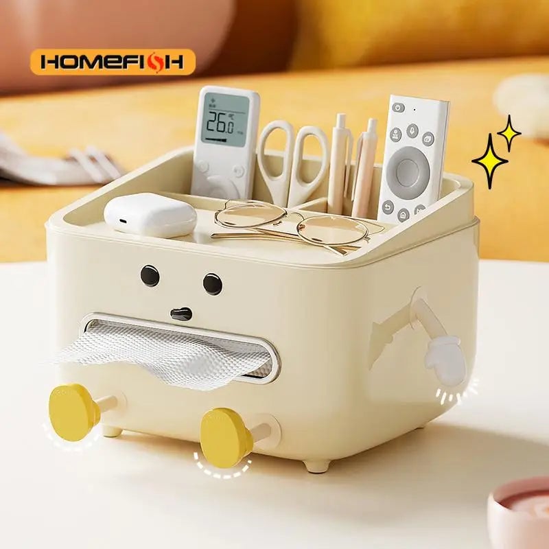 Multi-Function Desktop Organizer Box - Student Dorm Paper Towel Storage