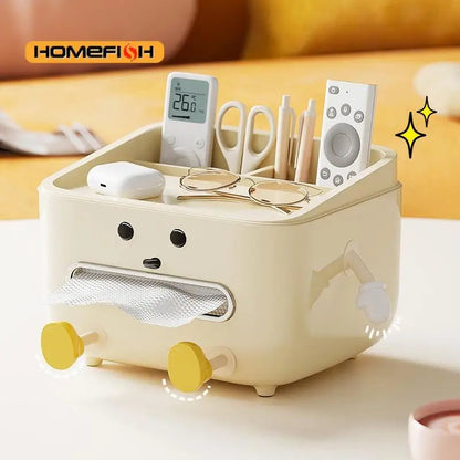Multi-Function Desktop Organizer Box - Student Dorm Paper Towel Storage