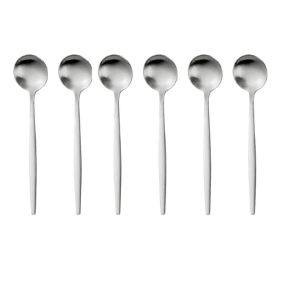 Gold Stainless Steel Coffee Spoons Set - 6 Piece Dessert Teaspoons