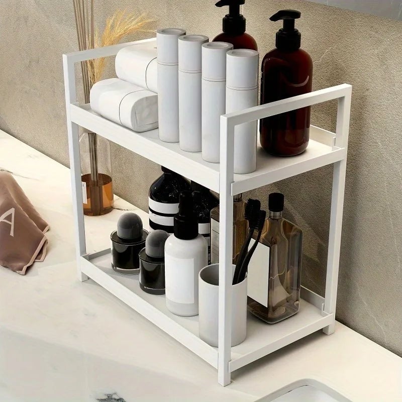 2-Tier Countertop Organizer - Cosmetic Storage Rack for Bathroom