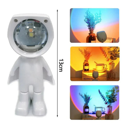 360° Rotating LED Sunset Projection Lamp - Adjustable Brightness Colors