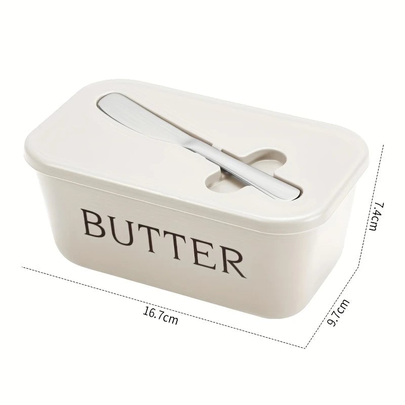 Sealed Butter Storage Container with Cutting Knife - Airtight Cheese