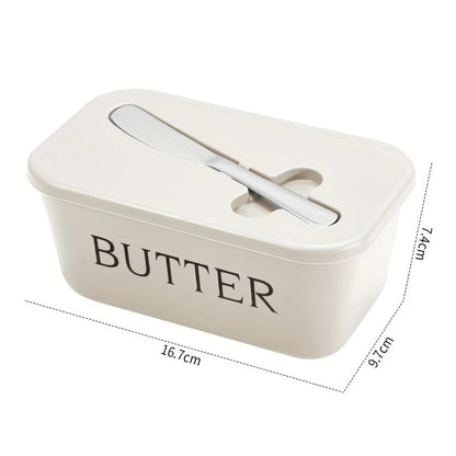 Sealed Butter Storage Container with Cutting Knife - Airtight Cheese