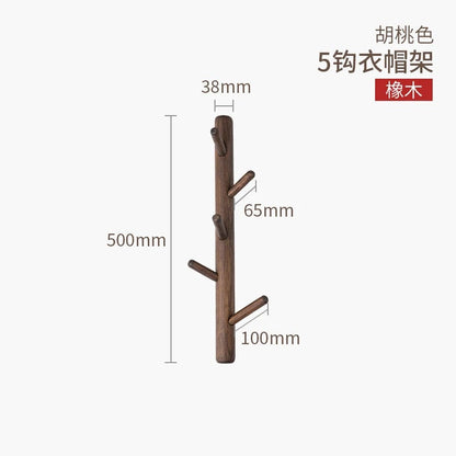 Wooden Branch Tree Design Wall Coat Rack Entryway Organizer Hanger