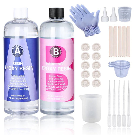 1:1 Crystal Clear Epoxy Resin Kit - High Gloss Bubble-Free Coating