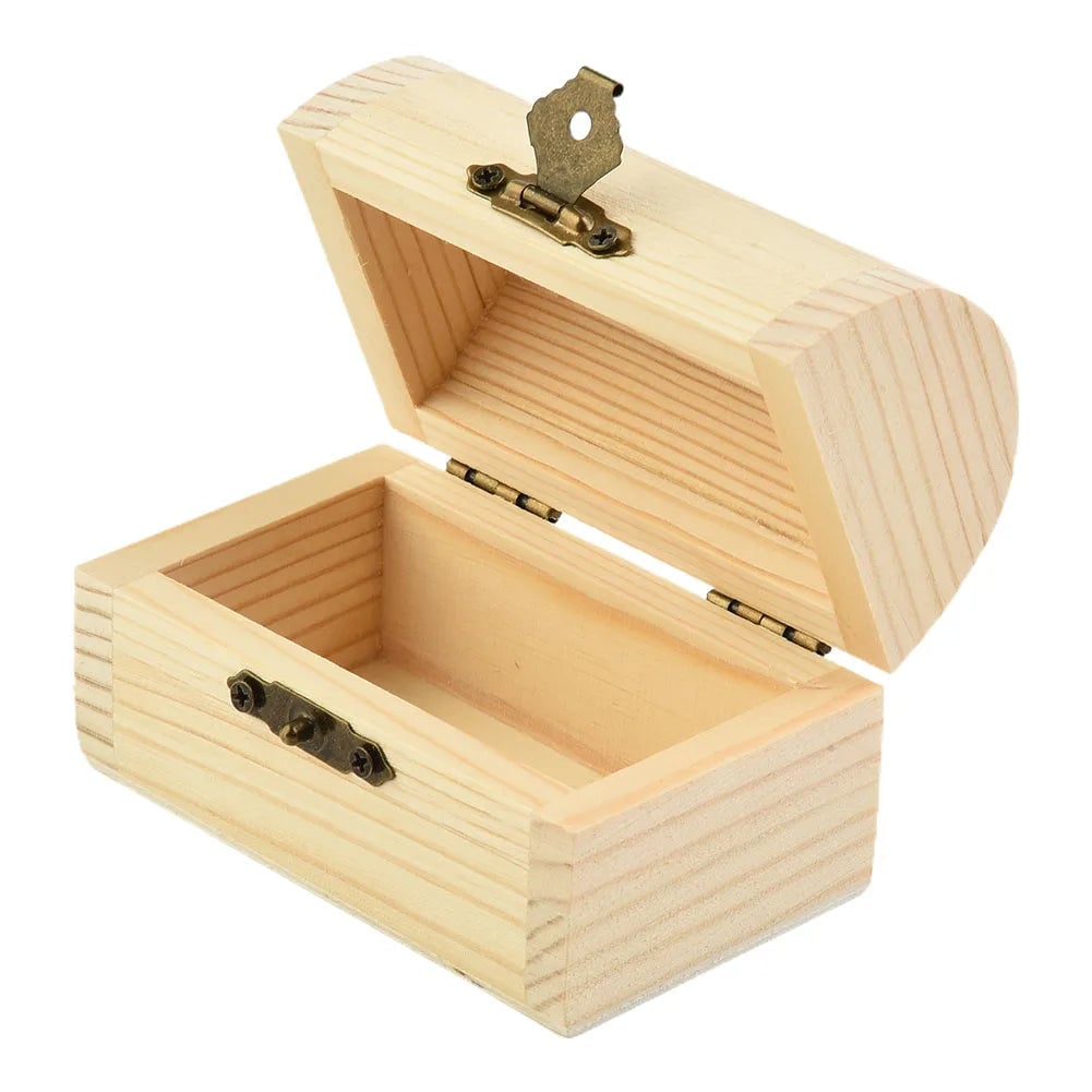 Wooden Craft Box Jewellery Storage Trinket Keepsake Organizer