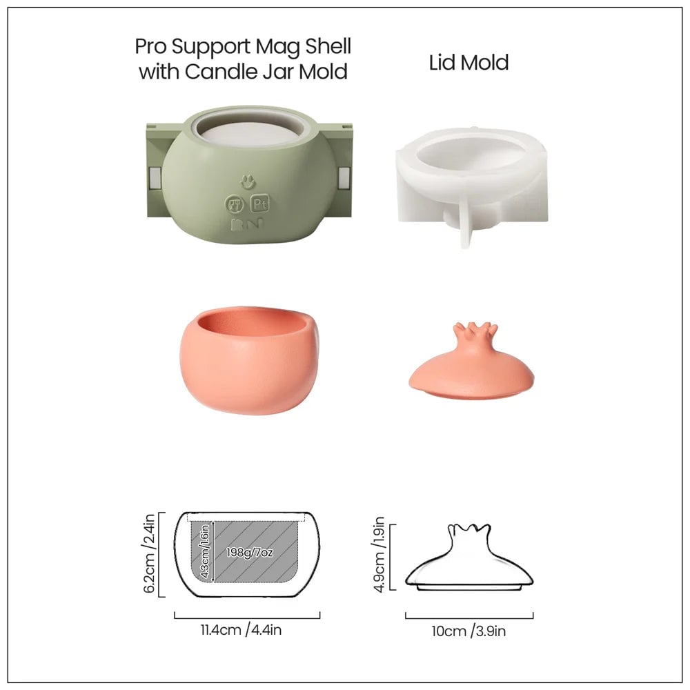 Nicole Pomegranate Concrete Candle Jar Silicone Mold for Jesmonite DIY