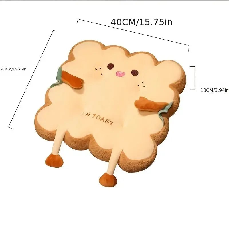 Memory Foam Bread Toast Cushion - Simulation Pillow Sofa Chair Pad