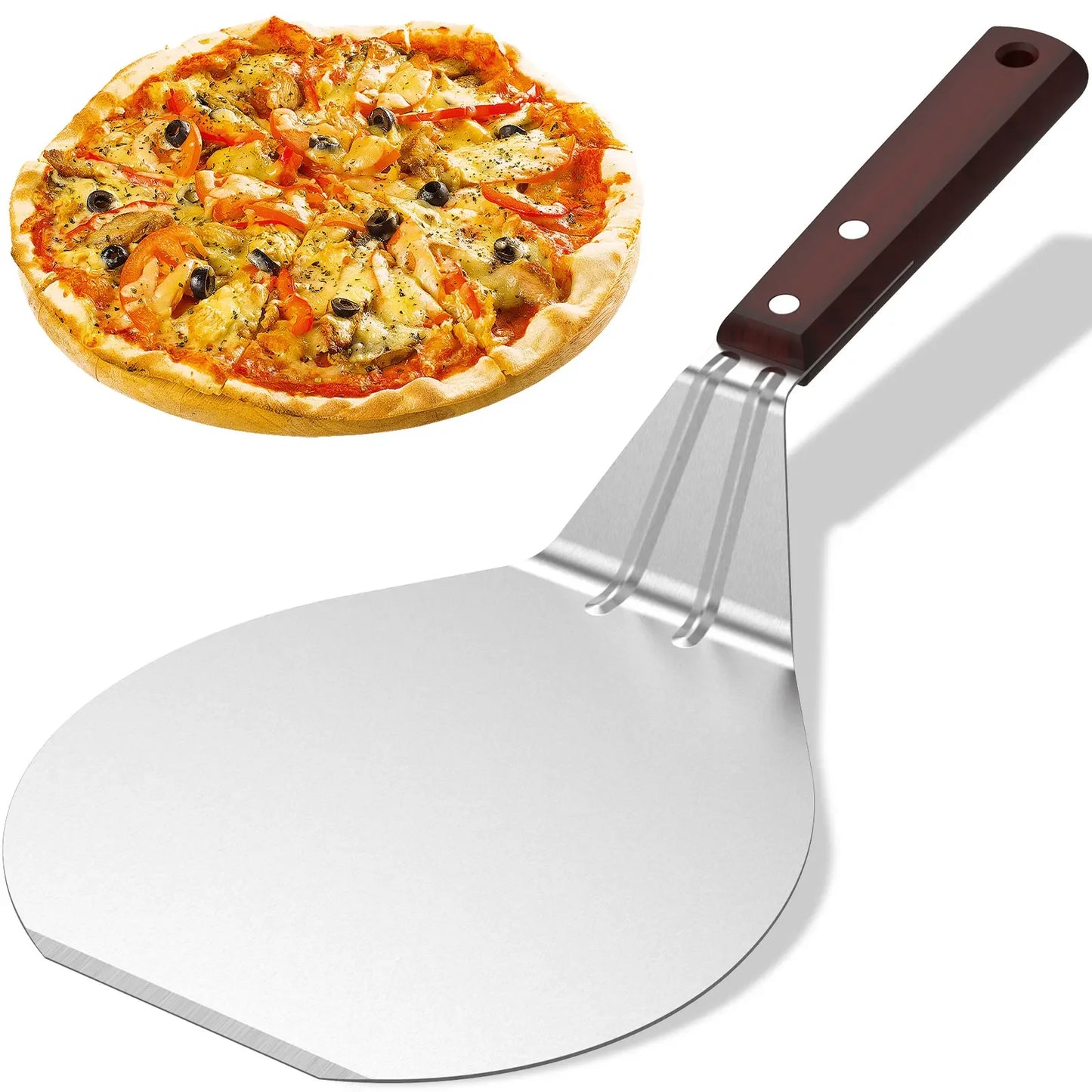 Metal Non-Stick Pizza Peel 6.5/10/12 Inch Wood Handle Shovel