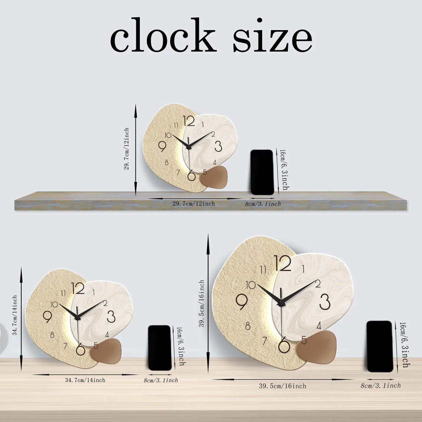 Silent Quartz Wall Clock - Modern Minimalist Design for Living Room