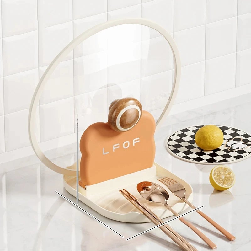 Kitchen Bear Pot Lid Rack Countertop Utensil Organizer with Drain