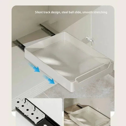 Pull Out Kitchen Storage Basket - Under Sink Cabinet Organizer Rack