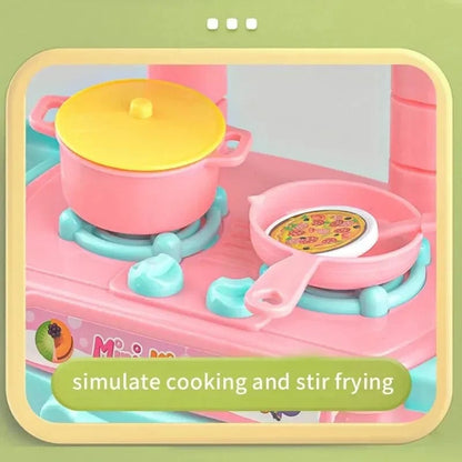 Mini Kitchen Counter Pretend Play Cooking Toy Set - Role Play Food