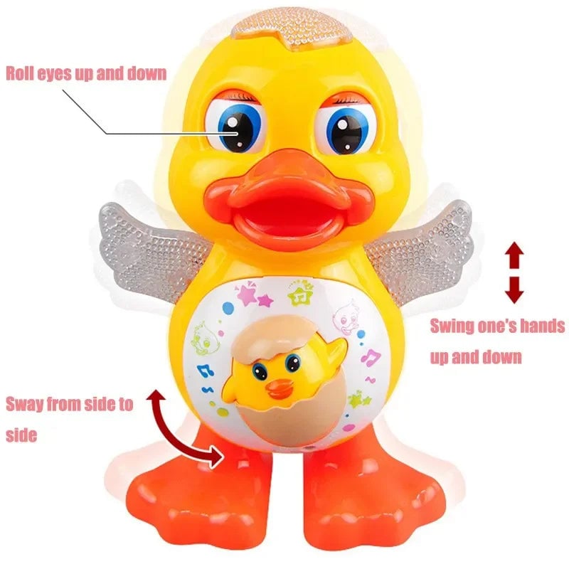 Electric Dancing Duck Musical Toy LED Lights Educational Kids