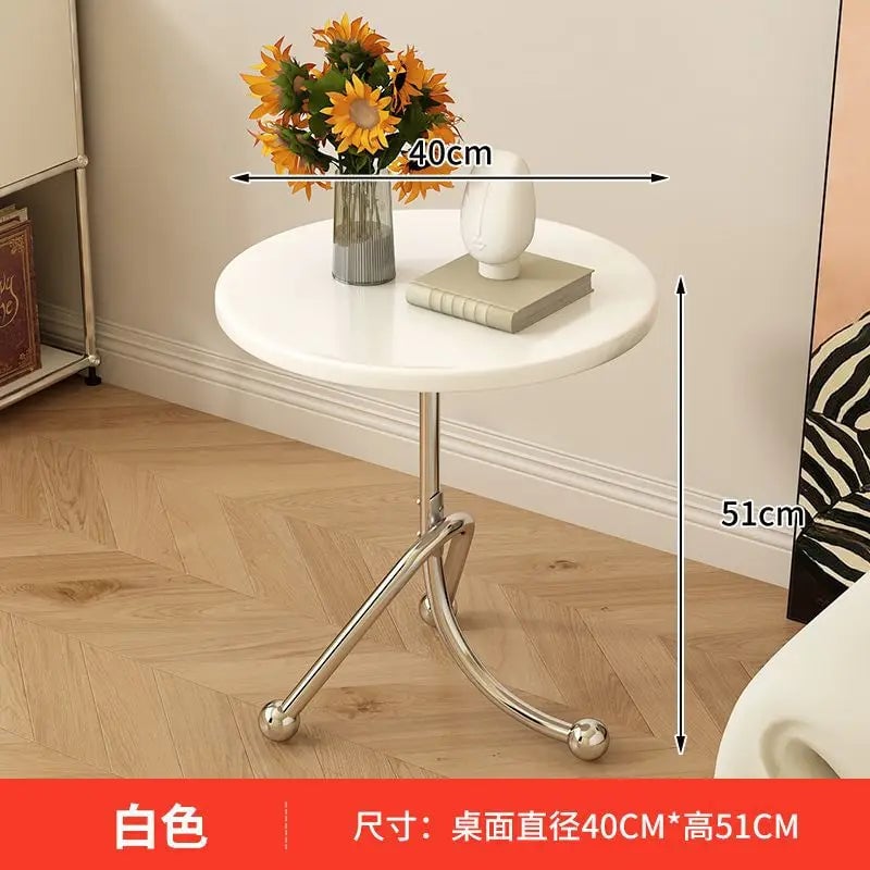 Stainless Steel Round Medieval Style Small Table Cafe Balcony