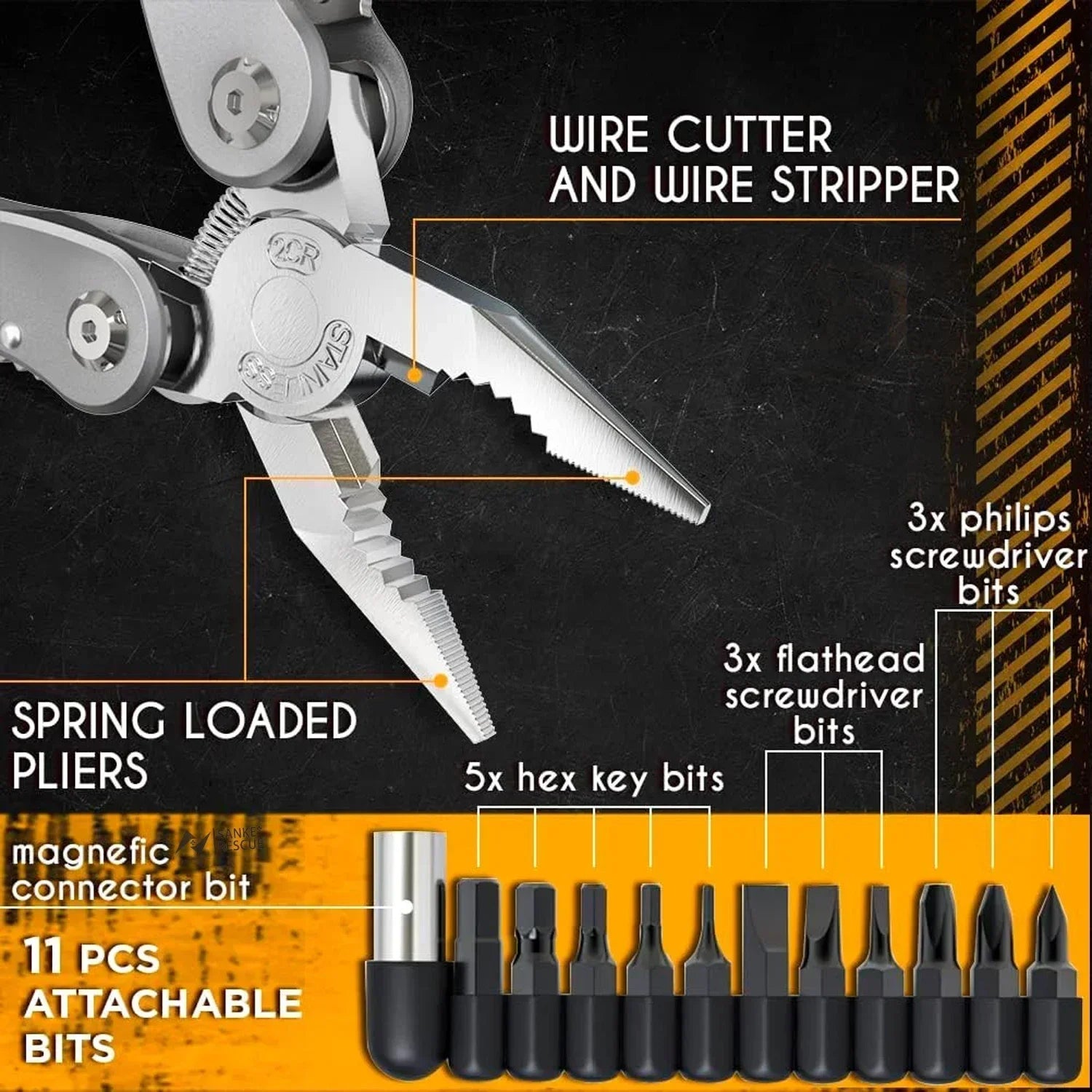 24-in-1 Multitool Pliers Professional Survival Camping Hunting