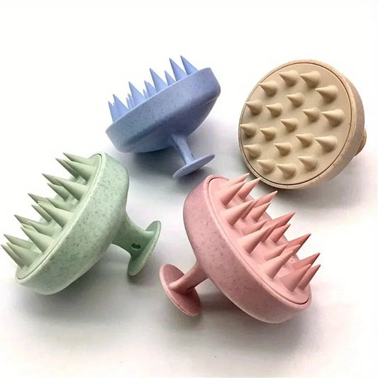 Silicone Shampoo Brush Scalp Massage Comb Hair Washing Tool