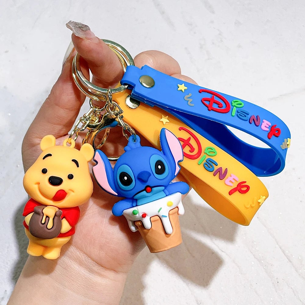 Winnie Pooh PVC Keychain Set - Eeyore Tigger Piglet Character Keyrings