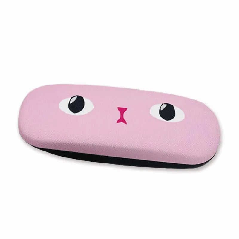 Hard Panda Kids Glasses Case with Cleaning Cloth - Portable Myopia