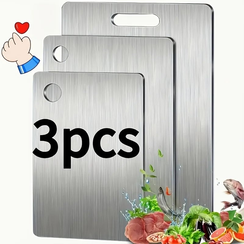 3pcs Stainless Steel Cutting Boards BPA-Free Dishwasher Safe