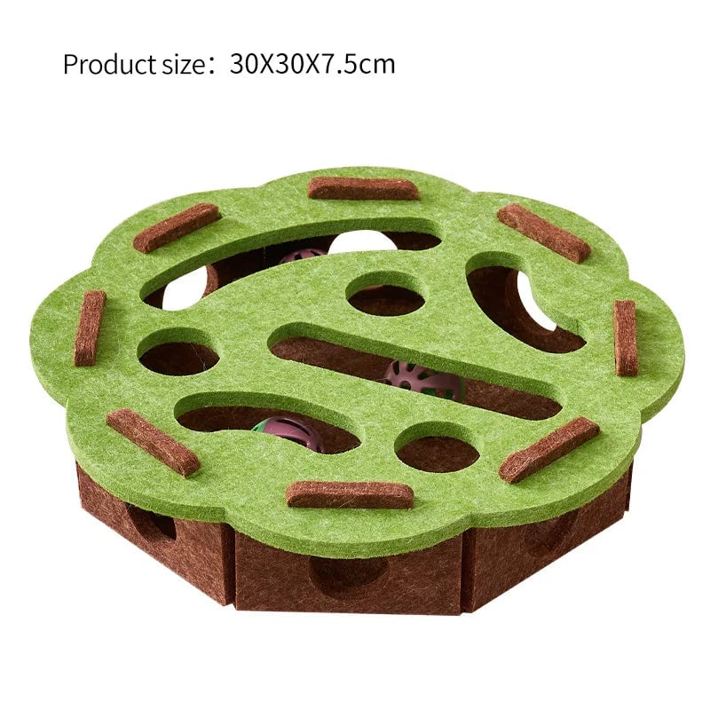 Interactive Cat Puzzle Toy - Felt Box Maze Tunnel with Bell Ball