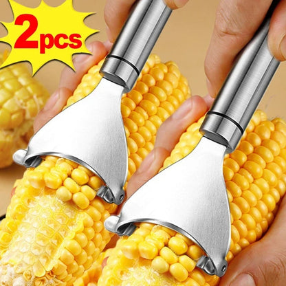 Stainless Steel Serrated Corn Peeler Stripper Cob Shaver Tool