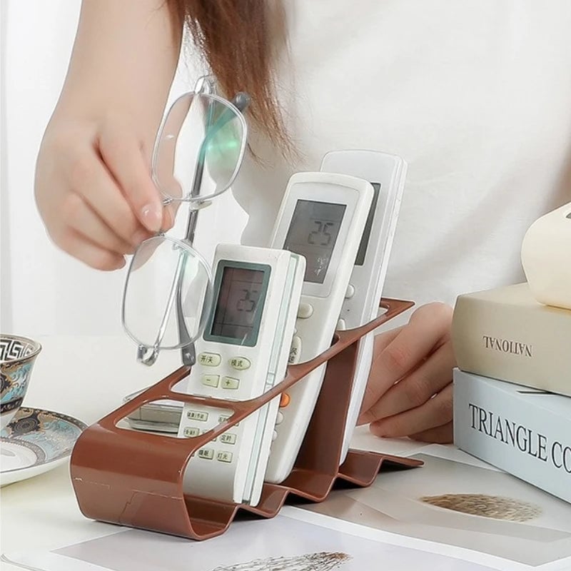 Multi-Compartment Remote Control Organizer Anti-Slip Storage Rack