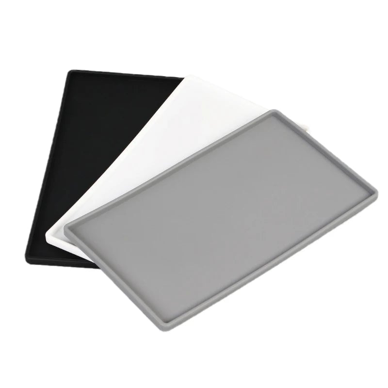 Silicone Anti-Slip Square Flat Tray - Bathroom Soap & Kitchen Holder