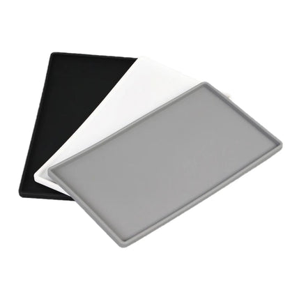 Silicone Anti-Slip Square Flat Tray - Bathroom Soap & Kitchen Holder