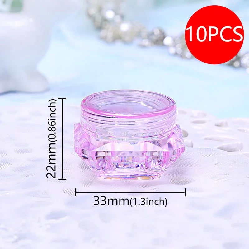 10pcs Diamond Shaped Cosmetic Cream Jars Refillable Travel Containers