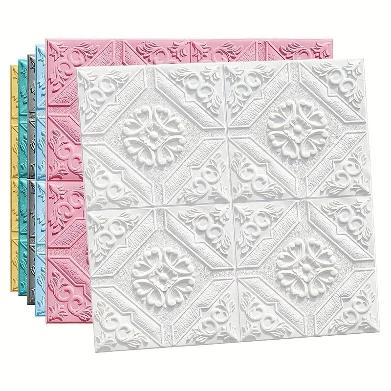 3D Self Adhesive Waterproof Ceiling Wallpaper 35x35cm Tiles 5-10pcs
