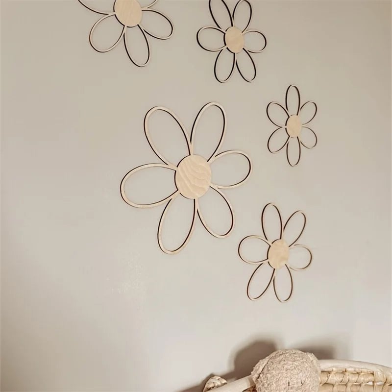 DIY Wooden Daisy Flower Wall Art Scandinavian Style Home Decor
