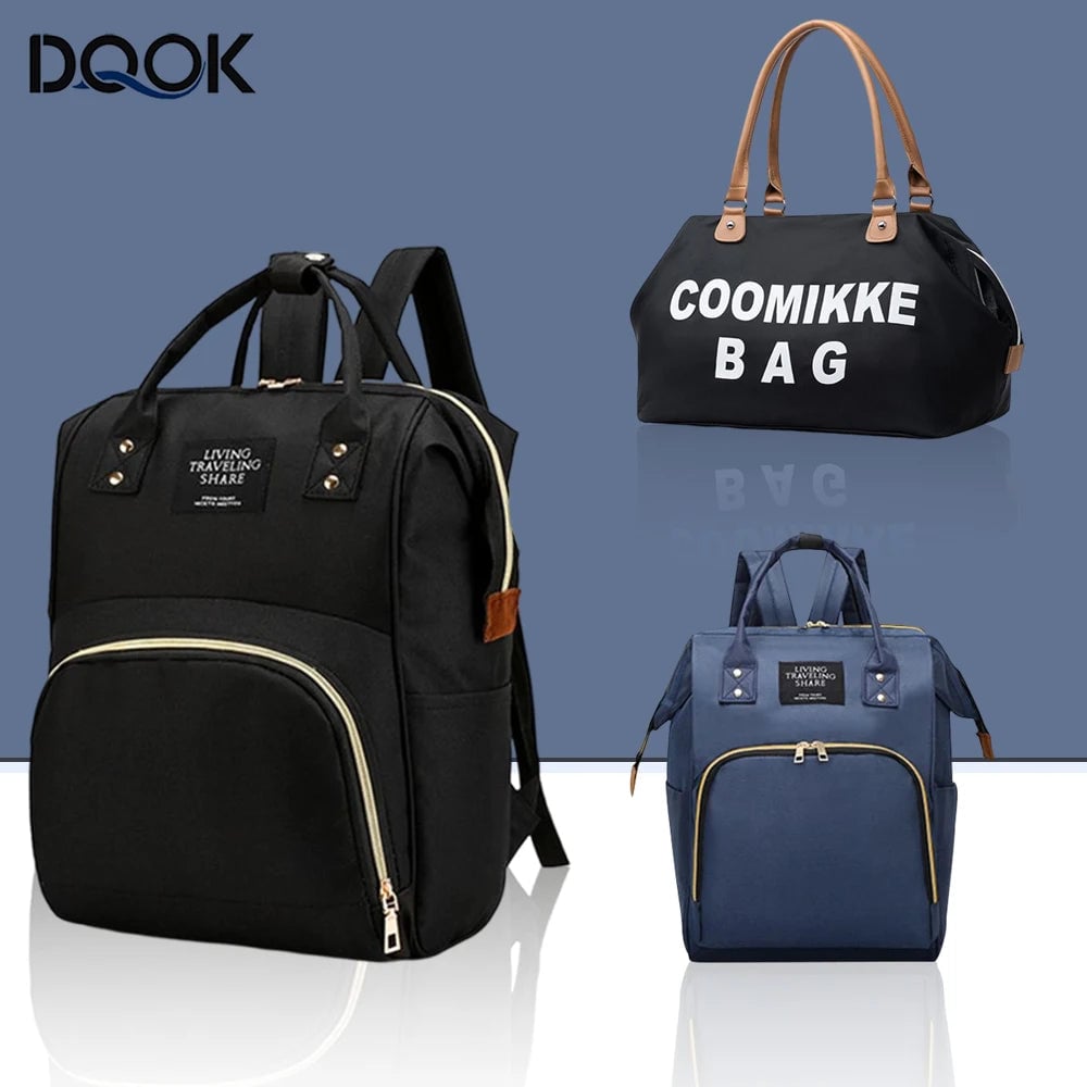 Large Waterproof Diaper Backpack - Multi-Function Baby Travel Bag
