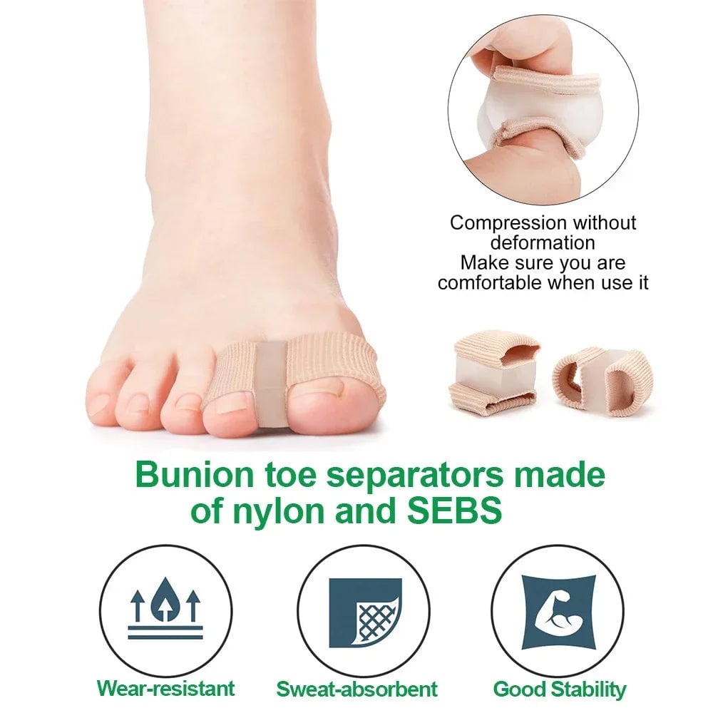 Gel Bunion Toe Separator with Fabric Lining - Silicone Spacer