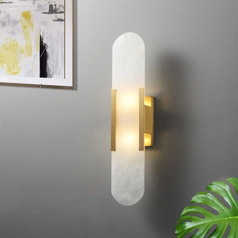 Marble Wall Mount Bedside Lamp - Modern Bedroom Living Room Light