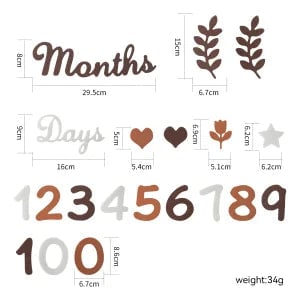 Wooden Baby Milestone Number Cards Monthly Newborn Photography Props