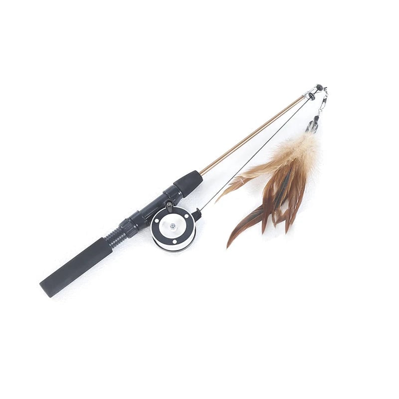 Retractable Cat Teaser Wand - Telescopic Interactive Feather Toy