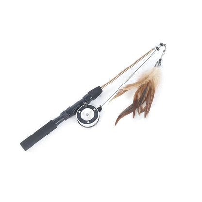 Retractable Cat Teaser Wand - Telescopic Interactive Feather Toy