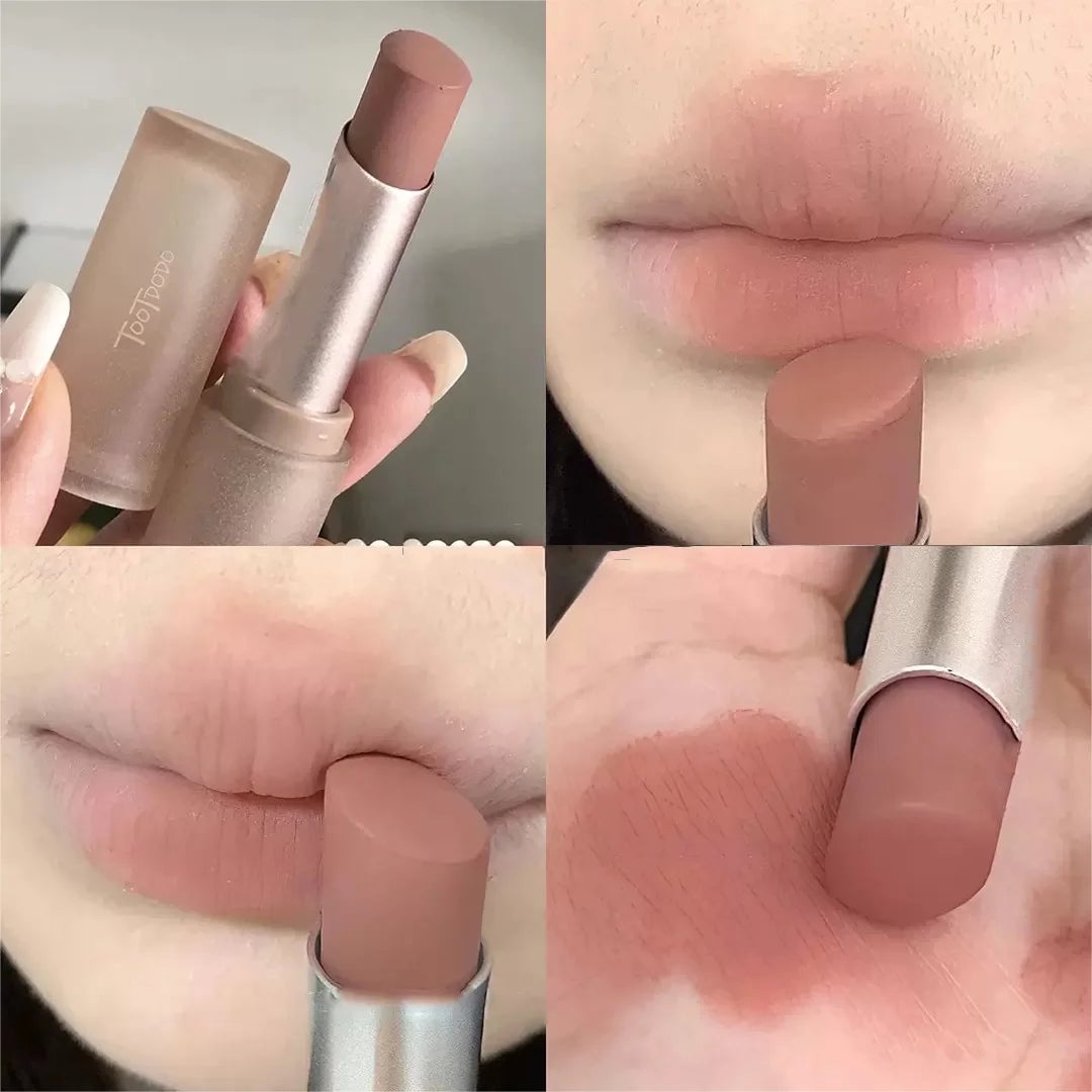 Waterproof Velvet Matte Lipstick - Moisturizing Nude Apricot Lip Tint