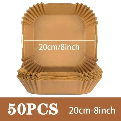 50Pcs Non-Stick Round Air Fryer Paper Liners Disposable Baking