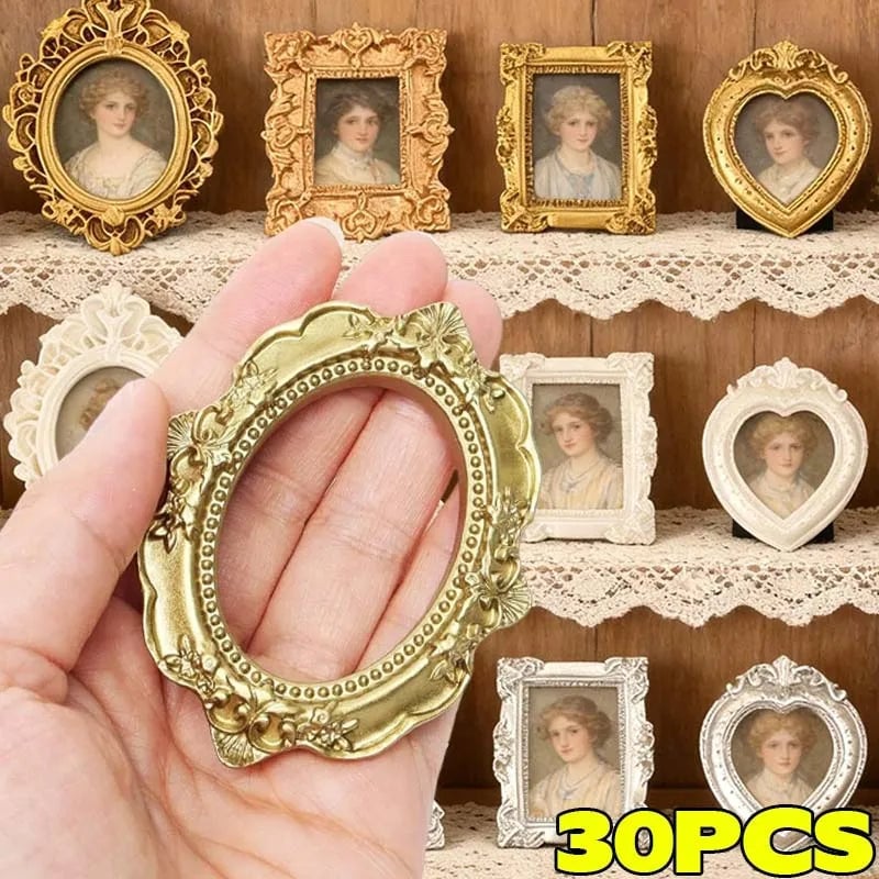 Mini Vintage Resin Picture Frames 10/30PCS Antique Silver Gold