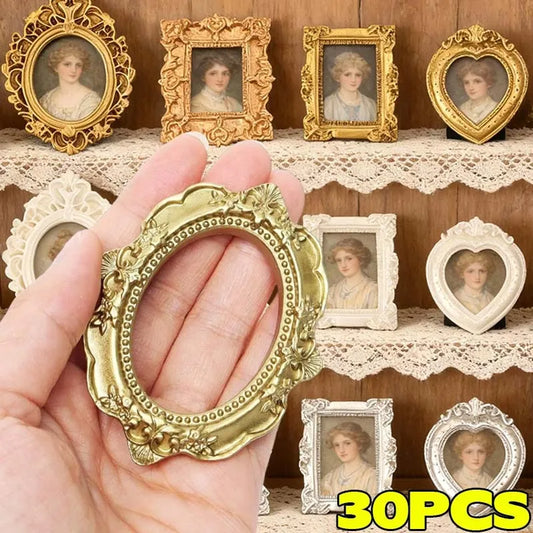 Mini Vintage Resin Picture Frames 10/30PCS Antique Silver Gold