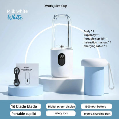 6-Blade Electric Portable Blender Bottle - Juice Smoothie Maker